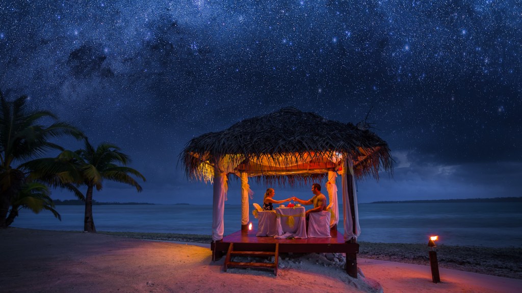 Aitutaki Lagoon Private Island Resort, the beach under a canopy of stars - Luxury Escapes