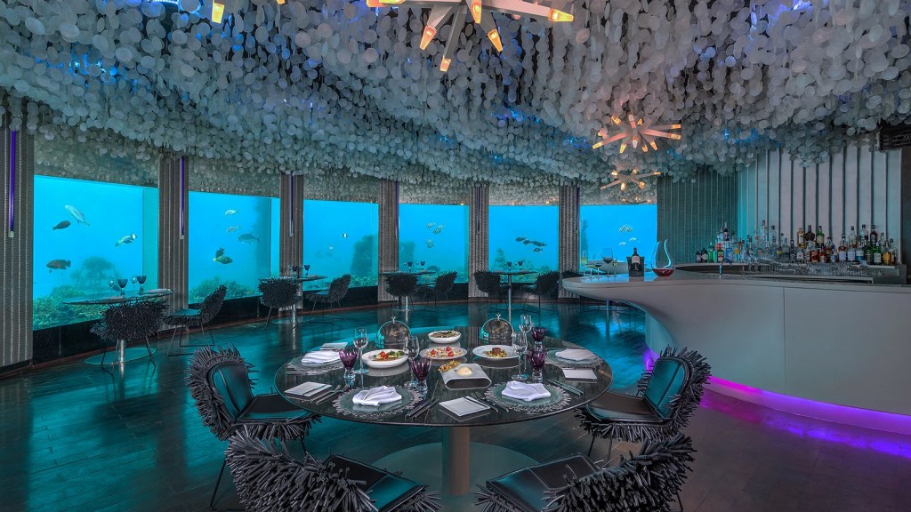 Enjoy a unique dining experience six metres below the ocean's surface at Subsix by Niyama Private Islands, Maldives - Luxury Escapes