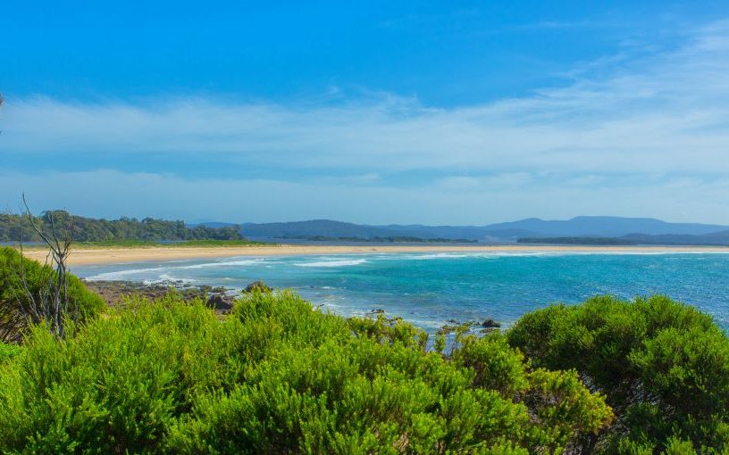 Green shrubbery on the banks of Secret Beach, Victoria - Luxury Escapes 